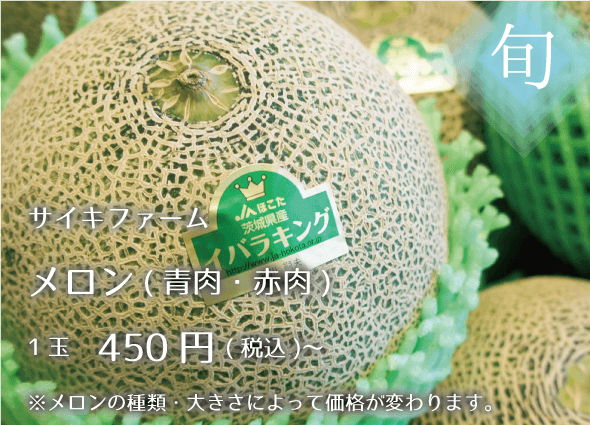 メロン(青肉・赤肉) 1玉450円~