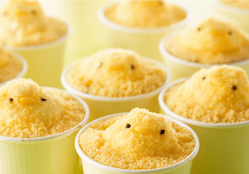 丘の上のぴよちゃんたまごシフォンケーキ