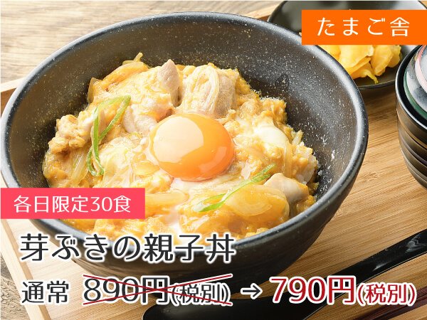 たまご舎KitchenCafe 芽ぶきの親子丼 790円(税抜)