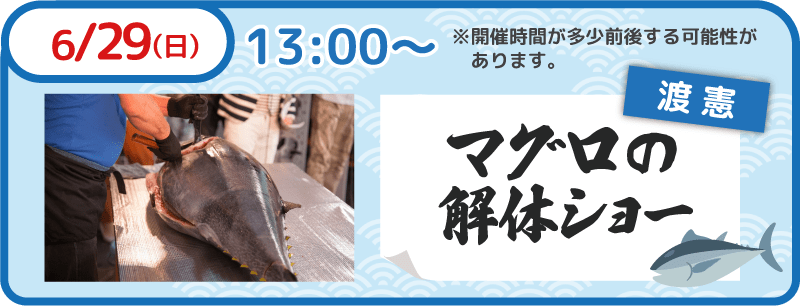2025年6月29日（日） 13:00〜 渡憲 マグロの解体ショー
